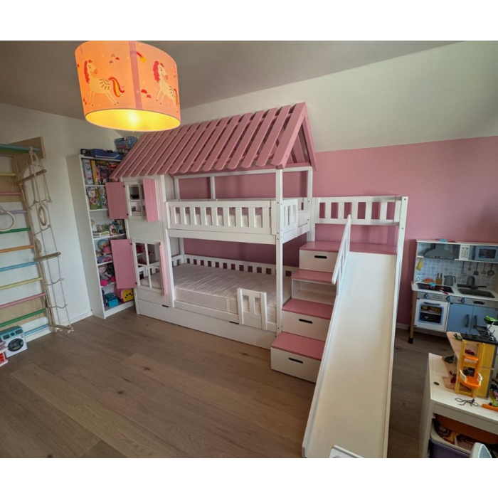 Speel kinderbed met trap en glijbaan